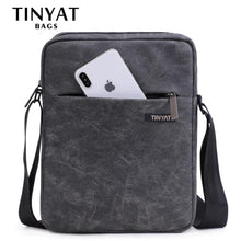 Load image into Gallery viewer, TINYAT Men's Bags Light Canvas Shoulder Bag For 7.9' Ipad Casual Crossbody Bags Waterproof Business Shoulder bag For Men