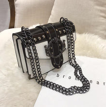 Load image into Gallery viewer, European Fashion Female Square Bag 2020 New Quality PU Leather Women's Designer Handbag Rivet Lock Chain Shoulder Messenger bags