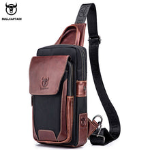 Load image into Gallery viewer, BULLCAPTAIN Hot Men's First Layer Cowhide Casual Fashion Chest Belt Bag Men's Bag Over Shoulder Bag Men's Chest Bag
