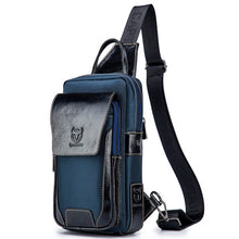 Load image into Gallery viewer, BULLCAPTAIN Hot Men's First Layer Cowhide Casual Fashion Chest Belt Bag Men's Bag Over Shoulder Bag Men's Chest Bag
