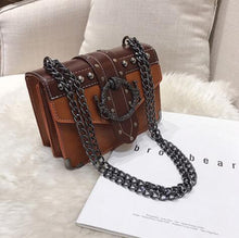 Load image into Gallery viewer, European Fashion Female Square Bag 2020 New Quality PU Leather Women's Designer Handbag Rivet Lock Chain Shoulder Messenger bags

