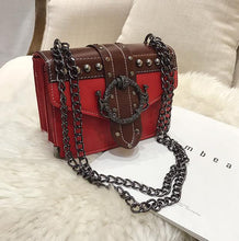 Load image into Gallery viewer, European Fashion Female Square Bag 2020 New Quality PU Leather Women's Designer Handbag Rivet Lock Chain Shoulder Messenger bags

