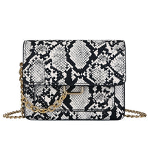 Load image into Gallery viewer, Women Serpentine Messenger Bag Small Square Ladies Snakeskin Chain PU Leather Shoulder Crossbody Handbag Purse

