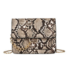Load image into Gallery viewer, Women Serpentine Messenger Bag Small Square Ladies Snakeskin Chain PU Leather Shoulder Crossbody Handbag Purse
